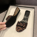 Suvine Uus Stiil Naiste Sandaalid Madala Kiiluga Kontsad Daamide Elegantne Open Toe V&auml;lisjalatsid Kleidisandaalid Kingad Zapatos Mujer 35 leopardimustriline v&auml;rv