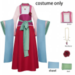 Maomao Cosplay Kost&uuml;&uuml;m Anime Apteekri P&auml;evikud Mao Mao Roosa Kimono T&auml;iskomplekt Naiste Komplekt Kaelaehega Halloweeni jaoks Comic Coniks XS