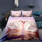 Tekikott Swan White Swan Lake Toodikate Twin Ocean White Swan pol&uuml;estrist voodipesukomplekt paarile s&otilde;brap&auml;eva kingituseks 70x133cm 2pcs