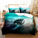 3D Prindiga Anime Fairy Tail Logo Natsu Voodipesukomplekt Poisid T&uuml;drukud &Uuml;heinimesevoodi Kuninganna Suurus Tekikott Padjap&uuml;&uuml;r Voodi Lapsed T&auml;iskasvanud Kodu Tekstiil 70x133cm 2pcs