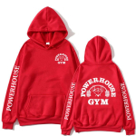 Powerhouse Gym Logoga Kapuutsiga S&auml;rk Harajuku Meestele Naistele Geek Fitnessi Kapuutsid Suur &Uuml;mberm&otilde;&otilde;t Pikk Varrukas Esteetiline Dressipluus Sport Streetwear 2XL red
