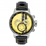 Invicta S1 Rally Kronograaf GMT Nahkrihm Kollane ja Must Tihvtikell Kvarts 48616 100M Meeste Kell kollane