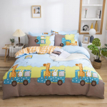 Otse&uuml;lekande paksenenud plaatinakvaliteediga puuvillane lihvitud neljaosaline komplekt, lina ja tekikate, &uuml;li&otilde;pilaste &uuml;hiselamu kolmeosaline komplekt, voodipesu 1.2m bed three-piece set [quilt cover 150 * 200cm]