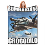 Bombardino Crocodilo - Itaalia Ajum&auml;daniku Meem Super Soe Tekk Pehme Visketekk Magamistoa Flanell Voodikate Diivanvoodi Kate 30x40in