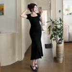 Rasedusaja suvekleit Uus suvine seelik Suure suurusega l&uuml;hikeste varrukatega komplekt Moodsad ja moekad suver&otilde;ivad XXL must