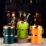 Commercial bar KTV dedicated ice bucket Creative Ice Bucket for Beer and Red Wine Champagne Bucket Stainless steel ice A