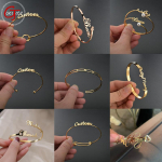 Goxijite'i kohandatud suure nimega k&auml;ev&otilde;ru, isikup&auml;rastatud s&uuml;da 2 nimega k&auml;ev&otilde;rud, naiste meeste roostevabast terasest ehete aksessuaarid Rose gold color