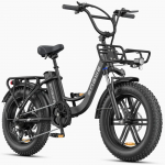 Elektrijalgratas T&auml;iskasvanutele Engwe L20 Boost 250W Mootor 48V 13H Linna E-jalgratas Maksimaalne Kiirus 25Km/h 7 K&auml;iku 20 x4.0 Must Esikahvli Vedrustus must