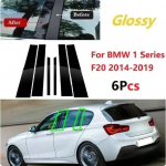 For BMW 1 Series E81 F20 F40 2004- side door frame window decoration bright black center pillar sticker 2004-2016 6PCS