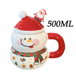 Kruus kinkekarp Keraamiline kruus J&otilde;ulukingitus Keraamiline kaanega kruus koos lusikaga Kohvitass J&otilde;ulukingitus J&otilde;ululastele Lastele 500ml punane