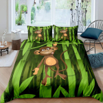 Ahvikuninganna T&auml;is-kaksik tekikott, Kawaii loomaahvi tekikott oksad lehed voodipesukomplekt lastele t&uuml;drukutele teismelistele t&auml;iskasvanutele EU Single(135x200cm)