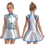 T&uuml;drukute tulnuka kost&uuml;&uuml;m Metallik l&auml;ikiv varrukateta selja pealt lukuga litritega kleit Kosmose cosplay Halloweeni pidu 5-6 Years sinine