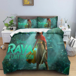 Raya ja viimane draakon Mugav magamistuba Prinditud multifilmide tekikate Voodipesukomplekt padjap&uuml;&uuml;riga Sobib lastele ja t&auml;iskasvanutele EU Single(135*200cm)3pcs
