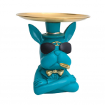 Prantsuse buldogi skulptuur Koerakuju aluse ja v&otilde;tmehoidjaga Hoiustamine Kingitus Kodu kaunistused Roodi kaunistus Loomakuju