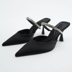 Kivikesed Kingad Slingback K&otilde;rged Kontsad Naistele Mustad Kingad 2026 Naiste Elegantne Moodne Kontsaga Sandaalid Terava Otsaga Peo Stiletod 39 must