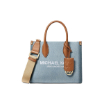 Michael Kors MK Mirella Logo Riistvara T&otilde;mblukuga Tasku Puuvillane Denim T&otilde;mblukuga Kott Naiste T&otilde;mblukuga Kotid Hele-Sinine 35F3G7ZC5C-DENIM Basic Set (Bag+Dust Bag)