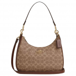 Coach Teri Signature 29 Logoga T&otilde;mblukuga Suletav Kaetud L&otilde;uendist Crossbody &Otilde;lakott Suur Naiste kotid Pruun CV940-IMXHE Basic Set (Bag+Dust Bag)