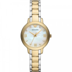 Emporio Armani Cleo P&auml;rlmutter Bicolor Metall Naiste Kvartsikell AR11513 p&auml;rliv&auml;rvi ema