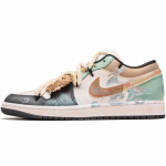 Jordan Air Jordan 1 Libisemiskindlad Kulumiskindlad Madalad Vintage Korvpallijalatsid Meeste Roheline Must 553558-131(TeamF-) 42.5