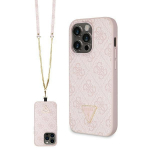 Kott-&uuml;mbris iPhone 14 Pro jaoks Guess Crossbody 4G Metallist logo Roosa