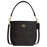 COACH City &Auml;mbrikott Pruun Signature Kaetud L&otilde;uend 2-suunaline Risti-keha K&auml;ekott Moodne Vabaaja Igap&auml;evane T&ouml;&ouml;le K&auml;ikude Kott Naistele CT800-IMXAQ Basic Set (Bag+Dust Bag)