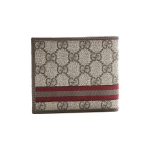 Gucci GG Supreme kokkupandav rahakott Beež Eebenipuu Web triibuga Disaineri kaardihoidja 138086-KGD8R-9793 Shopping Bag Set(Basic Set+Shopping Bag)