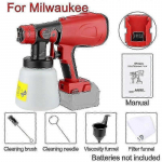 Milwaukee 18v aku jaoks 800ml elektriline pihustip&uuml;stol juhtmeta v&auml;rvipihusti auto m&ouml;&ouml;bli terasest kattekate airbrush &uuml;hilduv_a