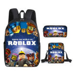 Roblox 3-osaline seljakotikomplekt s&uuml;learvutitaskuga ja pliiatsitopsiga, 40x11x30cm, mitmev&auml;rviline, koolikott lastele