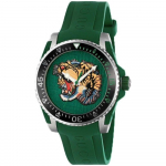 Gucci YA136316 Dive Tiigri roheline sihver Meeste k&auml;ekell 40 mm roheline