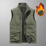 Kahepoolne Wear uus mitme taskuga vest Meeste talvine sametvest plusssuuruses fliisist vestiga jope M