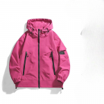 Jakk Meeste Streetwear Veekindel Tuulekindel &Uuml;lisuur T&ouml;&ouml;riiete Mantel Matkamiseks, Telkimiseks, Kalastamiseks Kapuutsiga V&auml;litingimuste Tehniline R&otilde;ivas S roosa punane v&auml;rv