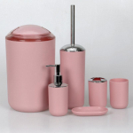 Vannitoa h&auml;davajalikud: 6-osaline komplekt hambaharjahoidja, seebialuse, WC-pintsli ja pr&uuml;gikastiga Transparent Cover 6-Piece Set