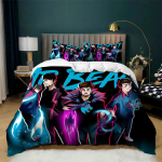 Mr Beast 3-osaline tekikate komplekt lukuga Voodipesu komplekt V&auml;lgu tekkikate Kass Pehme Kerge 135x200cm