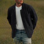 Meeste Noorte &Uuml;hev&auml;rviline Trendikas Mood Jakk Jakk Vabaaja Mantel XXXL must