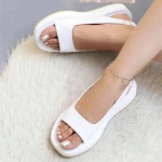 Suvi Uus Mood Lihtne Avatud Varvaste Paks Tald Elastne Tasane Tald Sandaalid Naiste 36-42 36