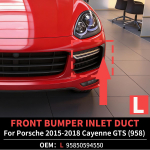 Porsche 2015 2016 2017 2018 Cayenne GTS Turbo jaoks (958) Esipamperi sisselaskekanal vasak ja parem OEM 95850594550 95850594650 Left-95850594550