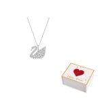 Swarovski Luik Kristall Roodiumiga Pinnatud Kaelakeed Naistele H&otilde;bedane F-white gift box