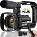 4K Camcorder UHD Videosalvesti 48MP WiFi IR &Ouml;&ouml;n&auml;gemine, 16x Digitaalne Suum. must