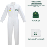 Golfi koti kandja kost&uuml;&uuml;m Cosplay kombinesoon m&uuml;tsiga lava-Halloweeni esinemiseks M white