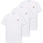 Moncler Logo &Uuml;mmarguse kaelusega Pusa L&uuml;hikeste varrukatega T-s&auml;rk 3-pakk Meeste Topid Valge J20918C00022829H8001 XL
