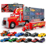 14osalist Pixar Cars v&auml;lk McQueen onu Mack plastist kaasaskantav hoiustuss&otilde;iduk komplekt sulamist auto m&auml;nguasjad laste s&uuml;nnip&auml;evakingitused red