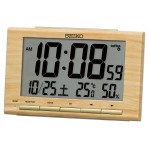Seiko Kell &Auml;ratuskell Helepruun Puit 91 x 148 x 47 SQ799B Kell, Raadiojuhitav, Digitaalne, Kalender, Puidus&uuml;&uuml;, mm, black