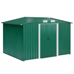 Metallist kuur 258x206x178 cm 5,3 m&sup2; liuguste ja ventilatsiooniavadega t&ouml;&ouml;riistade hoiustamiseks Roheline 258 x 206 x 178 cm