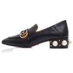 GUCCI Naiste Nahast Keskmise Kontsaga Mokassiinid 'Must Sinine Punane' Naiste 423559 DKHC0 1061 35.5 black