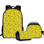 3 tk Komplekt Kollane Part &Uuml;mmargused L&otilde;unakotid, Klapp-Pliiatsitopsid, Koolikotid Poistele/T&uuml;drukutele Parimad Kingitused 2D Multikakott Lastele yellow