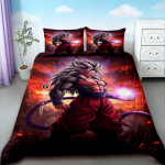 Multikas Dragon Ball tekikott ja padjap&uuml;&uuml;ride komplekt Goku voodipesukomplekt Pehme ja mugav laste magamistoa kaunistuseks Queen King Size EU Single 135*200cm/53x79in 3pcs black