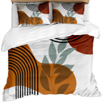 Keskmodernistlik tekikoti komplekt King Abstraktne Geomeetriline Tasakaalukujundid Vikerkaar P&auml;ikeseringid Boho Tekikoti Kate Voodipesukomplektid EU Single 135*200cm/53x79in 3pcs gray