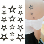 Hollow Star Water Transfer Star veekindel ajutine t&auml;toveeringuga kleebis Seksikas toode must