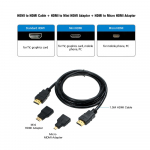 3 in 1 HD-kaabel juhe HD isasest isaseni juhtmeliin + mikro-HD-adapter + mini-HD-adapter 1,5 M