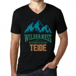 Meeste Vintage T-s&auml;rk Graafiline T-s&auml;rk V kaelusega Wilderness TEIDE Deep Black XS must